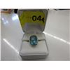 Image 2 : Custom Made 10 CT  Blue Topaz Ring - Emerald Cut