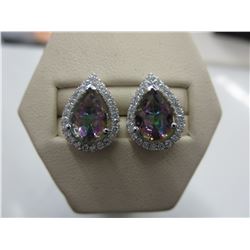 Brand new pear cut Mystic Topaz earrings