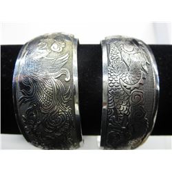 2 Ladies' dragon motif vintage cuffs
