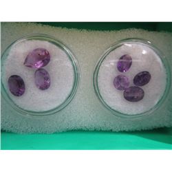 7 Assorted cut Purple Amethyst gemstones