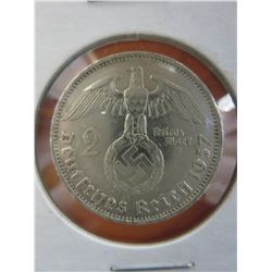 1937 Nazi German 60% silver Eagle & Swastika coin