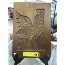 Vintage Scandinavian hand carved wall plaque