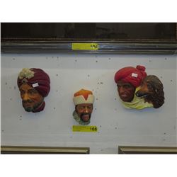 3 Vintage "Bossons" 2D wall figures