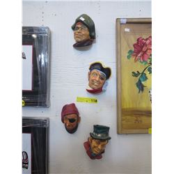 4 Vintage "Bossons" 2D wall figures