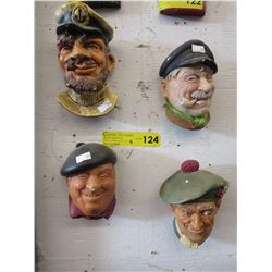 4 Vintage "Bossons" 2D wall figures