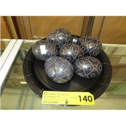 6 Carved soapstone eggs