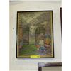 Image 1 : Framed needlework - garden scene