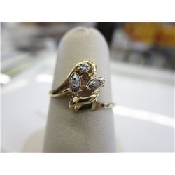 Ladies 10KT Yellow Gold Three Stone Diamond Ring