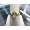 Image 1 : 10KT Yellow Gold -   Aquamarine Solitaire ring