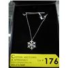 Image 2 : Italian Sterling Silver Diamond Snowflake Pendant