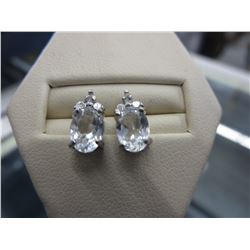 New - Diamond & White Topaz Earrings