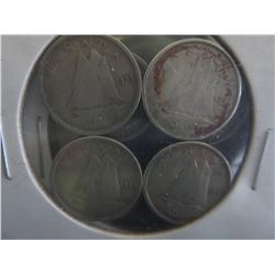 8 Canada Dimes, Various Years, 80% Silver