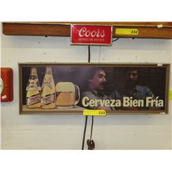 Spanish language - Miller Light electric beer sign