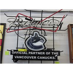 Electric Neon Budweiser/Canucks Beer