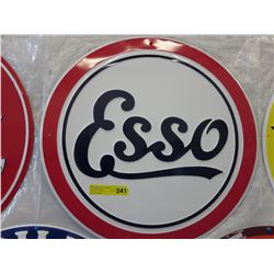Round metal "Esso" sign - replica