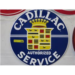 Round metal "Cadillac Service" sign - replica