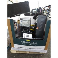 Skid of pressure washers, heaters, shop vacs, etc.