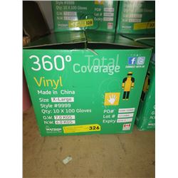 Case of new vinyl gloves - XL