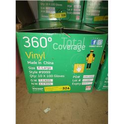 Case of new vinyl gloves - XL