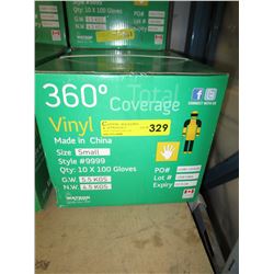 Case of new vinyl gloves - S