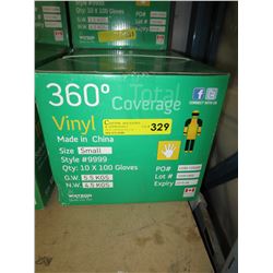 Case of new vinyl gloves - S