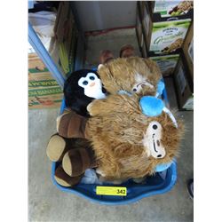 Tote of new stuffed toys
