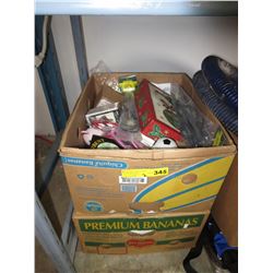 2 Boxes of new plastic toy glasses & other goods