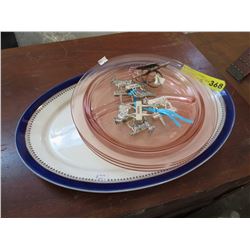 Vintage English porcelain platter, etc.