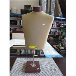 Male mannequin torso form on stand