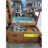 Image 1 : Vintage wood jewelry box & contents