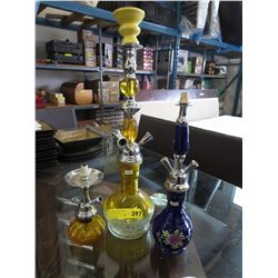 3 Glass hookahs without hoses