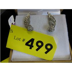 Sterling Silver & Crystal "Winged Heart" earrings
