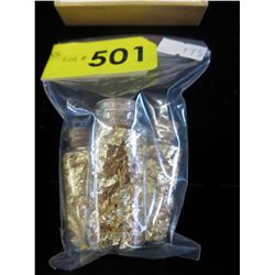 3 Vials of gold leaf.