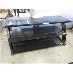 New TV stand, black tempered glass