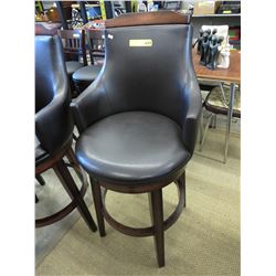 NEW - Leather Swivel Pub Chair with Solid Back