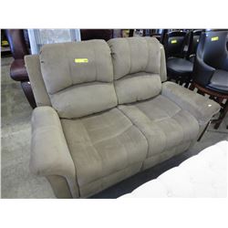 NEW - Upholstered Microfiber Brown Loveseat.