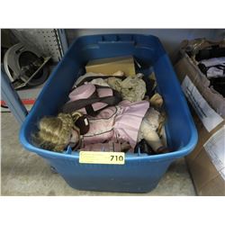 Collectible doll & fishing reel in tote