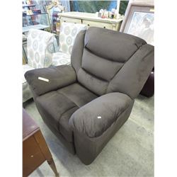 NEW - Upholstered Brown Microfiber Rocking Recliner