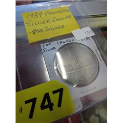 1939 Canadian Silver dollar  - .800 silver