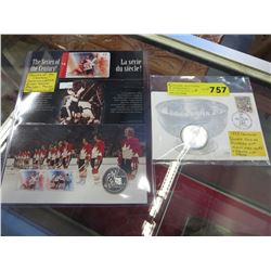 2 Canadian hockey themed Silver Dollars