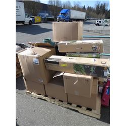 Skid of christmas decorations & misc
