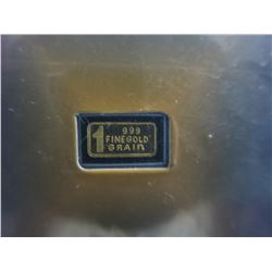 2 x 999.9 Fine Gold Investor's bars - 1 grain each