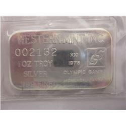 Rare .999 Silver Montreal 1976  Olympic Games bar