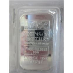 Factory sealed .999 Silver Johnson Matthey bar