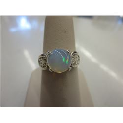 Sterling Silver 1.61 CT opal cabochon ring