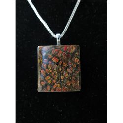 Custom made 50 CT free form Ammolite pendant