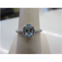 Victorian inspired - Blue Topaz & Diamond ring