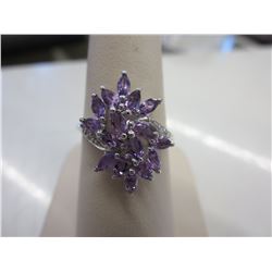 Amethyst & Diamond cocktail ring