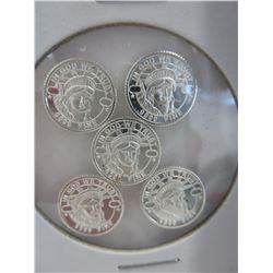 10 x .9999 Fine Silver Statue of Liberty rounds