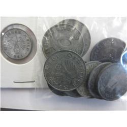 10 Nazi German Eagle & Swastika coins